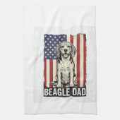Beagle Dad Patriotic Vintage Dog Shirt Design_1 Geschirrtuch (Vertikal)