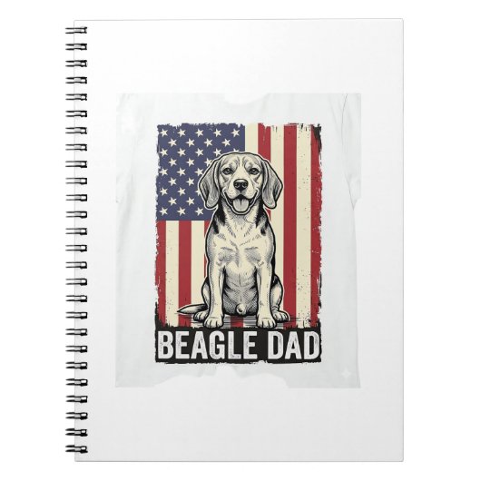 Beagle Dad Patriotic Vintage Dog Shirt Design_1 Notizblock (Vorderseite)