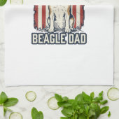 Beagle Dad Patriotic Vintage Engraving Dog Design_ Geschirrtuch (Gefaltet)
