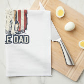 Beagle Dad Patriotic Vintage Engraving Dog Design_ Geschirrtuch (Viertel Falte)