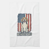 Beagle Dad Patriotic Vintage Engraving Dog Design_ Geschirrtuch (Vertikal)
