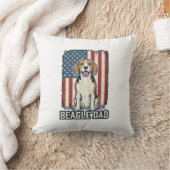 Beagle Dad Patriotic Vintage Engraving Dog Design_ Kissen (Decke)