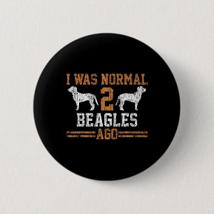 Beagle, dass ich vor zwei Beagles Vintage Geschenk Button
