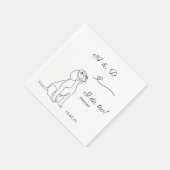 Beagle, den ich zu Herz-Hund-Hochzeit-Monogramm ma Serviette (Ecke)