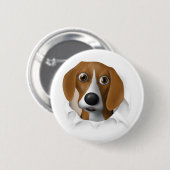 Beagle, der heraus sprengt button (Vorne & Hinten)
