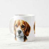 Beagle der Wasserfarbe Kaffeetasse (Vorderseite Links)