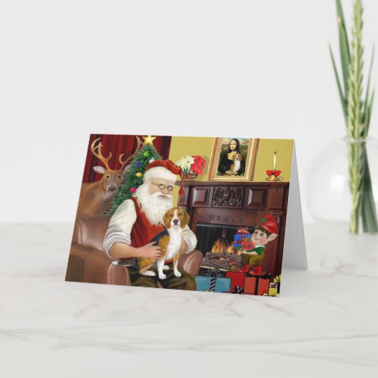 Beagle des Weihnachtsmanns (#7) Feiertagskarte (Vorderseite)