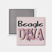 BEAGLE DIVA MAGNET (Vorderseite/Rückseite)