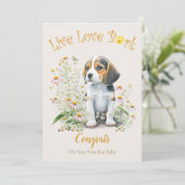Beagle Dog Adoption, Gotcha Tag Karte (Stehend Vorderseite)