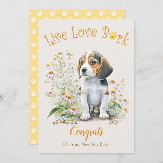 Beagle Dog Adoption, Gotcha Tag Karte (Vorne/Hinten)