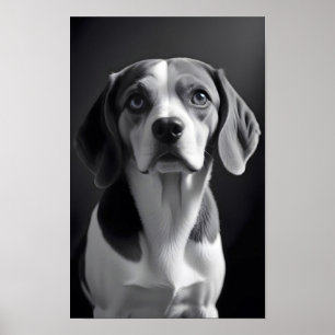 Beagle Dog Adorable Niedlich Pet Portrait Art Post Poster