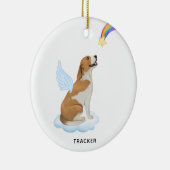 Beagle Dog Angel Wings Personalisiertes Haustier M Keramik Ornament (Rechts)