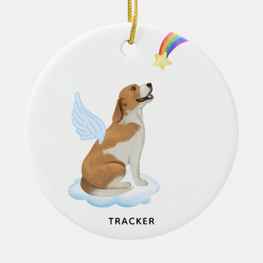 Beagle Dog Angel Wings Personalisiertes Haustier M Keramik Ornament (Vorne)