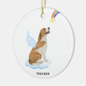Beagle Dog Angel Wings Personalisiertes Haustier M Keramik Ornament (Links)