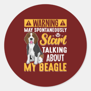 Beagle Dog Art Apparel / Beagle Hunde Liebhaber de Runder Aufkleber
