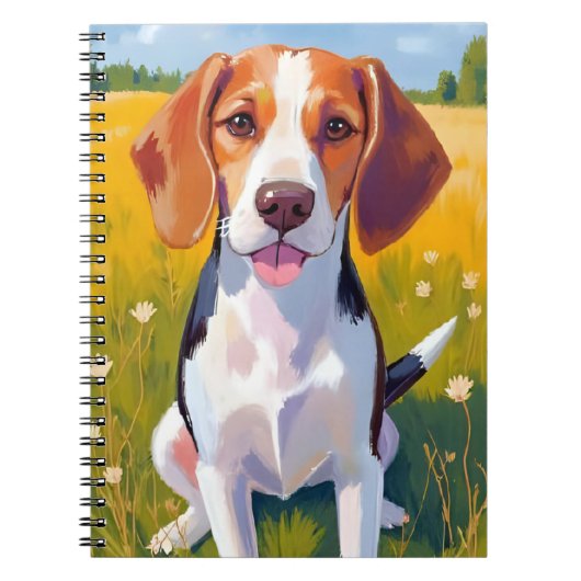 Beagle Dog Art Painting Notizblock (Vorderseite)