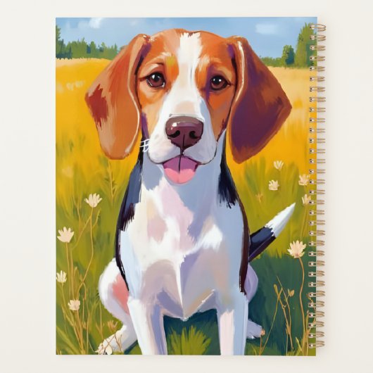 Beagle Dog Art Painting Planer (Rückseite)