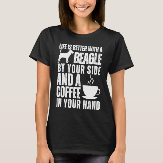 Beagle Dog Beagle Kaffee Beagle Mama T-Shirt (Vorderseite)