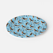 Beagle Dog Beagle Muster Niedlich Pappteller (Schrägansicht)