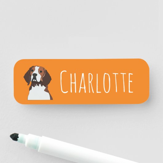 Beagle Dog Beagle Namensschild (Beispiel)
