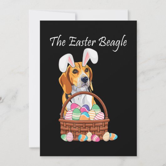 Beagle Dog Bunny Rabbit Oars Beagle Ostern Ankündigung (Vorderseite)
