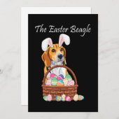 Beagle Dog Bunny Rabbit Oars Beagle Ostern Ankündigung (Vorne/Hinten)