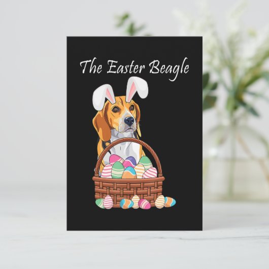 Beagle Dog Bunny Rabbit Oars Beagle Ostern RSVP Karte (Stehend Vorderseite)