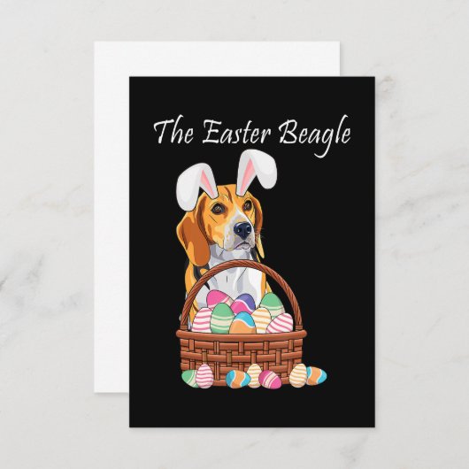 Beagle Dog Bunny Rabbit Oars Beagle Ostern RSVP Karte (Vorne/Hinten)