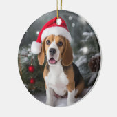 Beagle Dog Christmas Keepake Keramik Ornament (Links)