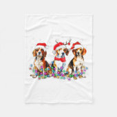 Beagle Dog Christmas Lights Cute Pet Matching Fami Fleecedecke (Vorderseite)