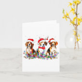 Beagle Dog Christmas Lights Cute Pet Matching Fami Karte (Gelbe Blume)