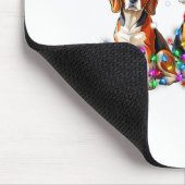 Beagle Dog Christmas Lights Cute Pet Matching Fami Mousepad (Ecke)