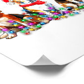 Beagle Dog Christmas Lights Cute Pet Matching Fami Poster (Ecke)