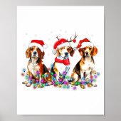 Beagle Dog Christmas Lights Cute Pet Matching Fami Poster (Vorne)