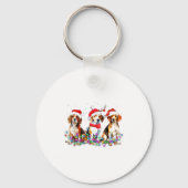 Beagle Dog Christmas Lights Cute Pet Matching Fami Schlüsselanhänger (Vorderseite)
