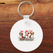 Beagle Dog Christmas Lights Cute Pet Matching Fami Schlüsselanhänger (Vorderseite)