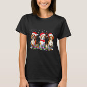 Beagle Dog Christmas Lights Cute Pet Matching Fami T-Shirt (Vorderseite)
