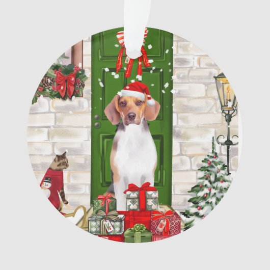 Beagle Dog Christmas Ornament (Vorderseite)