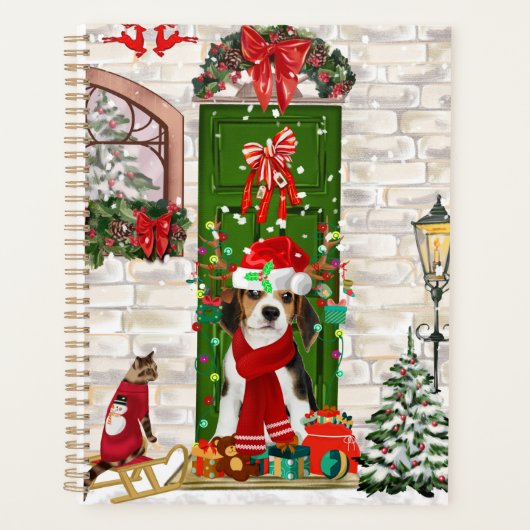 Beagle Dog Christmas Planer (Vorderseite)