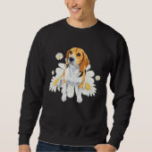Beagle Dog Daisy Flower Floral Beagle Sweatshirt (Vorderseite)