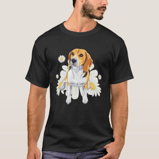 Beagle Dog Daisy Flower Floral Beagle T-Shirt (Vorderseite)