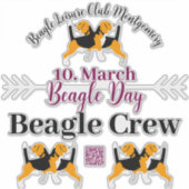 Beagle Dog Day Mailing  Aufkleber (Vorderseite)