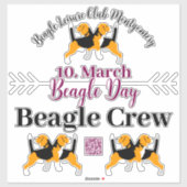 Beagle Dog Day Mailing  Aufkleber (Blatt)