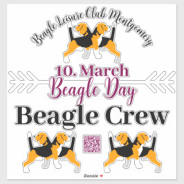 Beagle Dog Day Mailing  Aufkleber