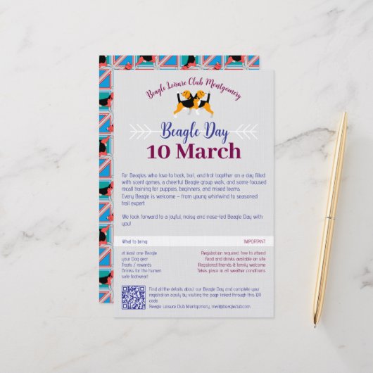 Beagle Dog Day Mailing  Briefpapier (Vorderseite/Rückseite Beispiel)