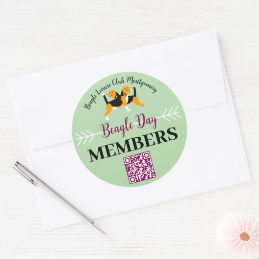 Beagle Dog Day Mailing  Runder Aufkleber (Umschlag)