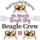 Beagle Dog Day Postsendung Aufkleber (Vorderseite)