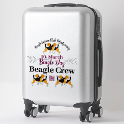 Beagle Dog Day Postsendung Aufkleber (Koffer)
