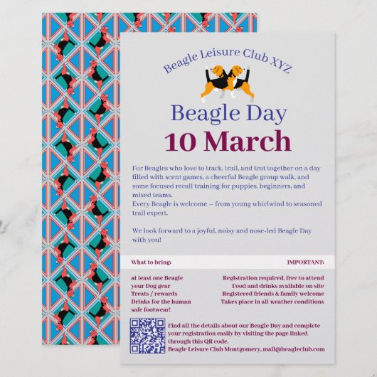 Beagle Dog Day Postsendung  Briefpapier (Vorne/Hinten)