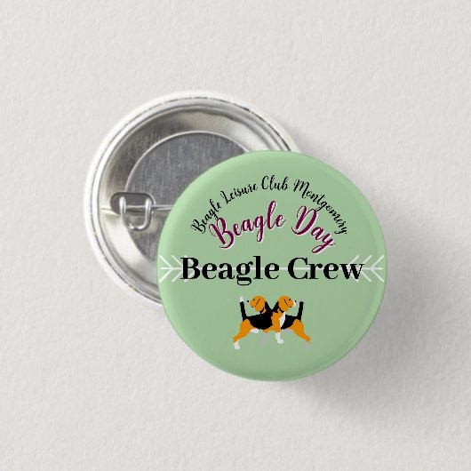 Beagle Dog Day Postsendung  Button (Vorne & Hinten)
